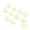 Miniatyrbillede 8 af 10: 100 stk. papirclips i form af en gul and, letvægts, bærbar, galvaniseret metal papirclips til kontor
