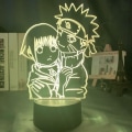 Miniatyrbild 1 av 7: Pojkars nattlampa Naruto-tema 3D optisk illusionlampa 16 färger automatiskt växlande touch skrivbordsdekoration lampor