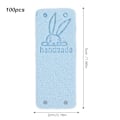 Miniatyrbillede 2 af 7: 100 stk. håndlavede etiketter i mikrofiber, holdbare, klare tryk, glatte, praktiske, prægede etiketter Blue