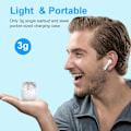 Pikkukuva 4 / 11: Langattomat nappikuulokkeet, Bluetooth 5.3 -kuulokkeet korvan sisään melunvaimennusmikrofonilla, nappikuulokkeet Stereo Bass, IP7 vedenpitävät urheilukuulokkeet, 32 tunnin toistoaika USB C White