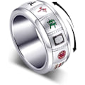 Miniatyrbild 1 av 3: Anti-ångestgåva Mahjong-ring Lyckoringsar i rostfritt stål Roterande Fidget Spinner Ångest Ring för män pojkar kvinnor U.S-11
