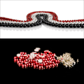 Miniatyrbillede 6 af 10: 100 stk. Halvcirkelformede Perleperler Nittesæt til Tøjtasker DIY Dekorationstilbehør (Rød)