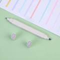 Miniatyrbild 6 av 10: Cartoon Highlighter Dubbla Huvuden Eco Vänlig Luktfri Bärbar Antecknings Tagning Ljusa Levande Färg Brett Använd Antecknings PennaCool Grå