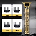 Pikkukuva 4 / 7: Hiustenleikkuri miehille, langaton sähköinen hiustenleikkuri ladattava parranleikkuri ajokone, sähköinen T-teräleikkuri Zero Gapped Edgers Clipper Hair Cut Retro Gold