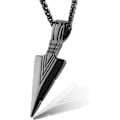 Miniatyrbillede 1 af 7: Herre Arrowhead Arrow rustfrit stål vedhæng halskæde med stål hvede kæde Black