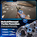 Miniatyrbillede 4 af 7: Trådløs Switch Pro-controller til Nintendo Switch-controller/Lite/OLED/Windows/iOS/Android, 7-farvet justerbar RGB-lys Switch-fjernbetjening Gamepad med