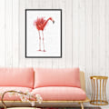 Miniatyrbild 5 av 8: Flamingo Väggkonst Canvas Tryck Affisch, Enkelt Mode Vattenfärg Konst Ritning Dek