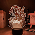 Miniatyrbild 1 av 7: One Piece Luffy 3D Illusionslampa med Smart Touch, RGB-effekt, USB-driven, Kreativ 3D Japansk Animelampa