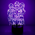 Miniatyrbilde 1 av 7: 3D Illusionslampe Attack on Titan, Bordlampe USB-drevet 7 farger LED nattlampe med smart berøring Ideell for japanske anime-barn Fans Gave Roo