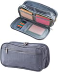 Stor Kapasitet Canvas Penal 3 Rom Bag Multifunksjonell Gray