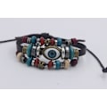 Miniatyrbild 6 av 6: Läder Hand Woven Läder Cord Armband Charm Turkisk Blå