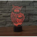Miniatyrbild 3 av 8: Kreativ 3D uggla nattlampa USB-ström fjärrkontroll touch S