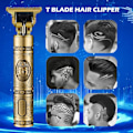 Pikkukuva 7 / 7: Hiustenleikkuri miehille, langaton sähköinen hiustenleikkuri ladattava parranleikkuri ajokone, sähköinen T-teräleikkuri Zero Gapped Edgers Clipper Hair Cut Retro Gold
