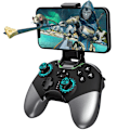 Miniatyrbild 1 av 7: Bluetooth-kontroller för Switch/PC/iPhone/Android/Apple Arcade MFi-spel/TV/Steam, trådlös spelkontroll med telefonklämma med nyligen lanserad L Black