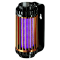 Miniatyrbild 1 av 4: Elektrisk mygglampa Låg ljudnivå Fly Trap Repeller Väggmontering för inomhus utomhus Uppladdningsbar Black and Gold
