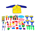 Miniatyrbild 10 av 10: 64 st tvättbara fingerfärger set DIY handmuskelträning färgdiskriminering målarpenslar svampkit för tidig inlärning