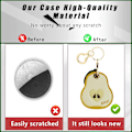 Miniatyrbillede 3 af 6: Læder nøglering holder etui kompatibel med Apple AirTag, sød beskyttende Air Tag cover med nøglering, anti-scratch finder GPS tracker etui til Yellow Pear