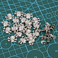 Miniatyrbilde 6 av 10: 20 stk DIY 15mm Punk Skull med Bone Rivet Gotiske Ornamenter / Bagasjetilbehør Ghost Head med Bone Silver