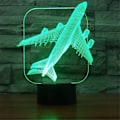 Miniatyrbild 7 av 8: Flygplan 3D LED Civil Optisk Illusion Nattlampa, ZTOP 7 Färgbyte Touch Switch USB-driven Sovrumsdekoration Skrivbordslampa