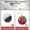 Miniatyrbillede 3 af 6: Læder nøgleringholder etui kompatibel med Apple AirTag, sød beskyttende Air Tag cover med nøglering, anti-scratch finder GPS tracker etui til Mangosteen