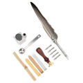 Miniatyrbild 3 av 10: Fjäderpenna Set Mjuk Skrivande Retro Design Snidning Utseende Kalligrafi Penna Kit för Skrivning PresentSFDPS038031 Spetsig Grå Fjäder