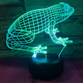 Miniatyrbild 3 av 5: 3D Groda Nattlampa Bord Skrivbord Optisk Illusion Lampor 7 Colo