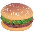 Miniatyrbild 1 av 5: Husdjurshamburgare tuggleksaker Hamburgare formad matleksak pipig