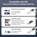 Miniatyrbillede 4 af 8: USB-C til Multiopladningskabel, USAMS 100W 4FT 5A Type C til Type C Hurtigopladerledning med LED-display 5-i-1 C/A til C/Micro/IP Synkronopladeradapter White 2m