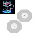 Miniatyrbillede 1 af 6: LED Coaster Transparent 3 Modes IP65 Vandtæt Batteridrevet Ottekantet Akryl RGB Lys Op Coaster til Fest 2stk diamond