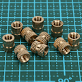 Miniatyrbild 5 av 6: 100 st Knurled Infällningsmutter i Mässing Dubbel Pass Infälld Fästelement Handgjorda Tillbehör M6x10x8
