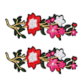 Miniatyrbillede 4 af 10: Blomster Patch 2 Blomster Lyse Farvet Polyester Special Mønster Broderet Patch til Tasker Tøj Nederdele Sko Rød