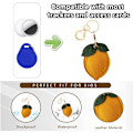 Miniatyrbillede 3 af 6: Læder nøgleringholder etui kompatibel med Apple AirTag, sød beskyttende Air Tag cover med nøglering, anti-scratch finder GPS tracker etui til Lemon b