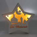 Miniatyrbillede 7 af 10: Ramadan Eid Mubarak Pentagram Lys Blød Lys Buksbom Bærbar Eid Håndværk LED Lys til Træ Have JM01941