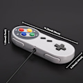 Miniatyrbild 4 av 9: 2-pack kabelanslutna SNES-spelkontroller, SNES-kontroller helt kompatibel med original SNES/SFC - [Plug and Play] (flerfärgade knappar) Colourful