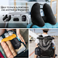 Miniatyrbild 6 av 7: Nackkudde för resor Uppblåsbar flygplansdyna Stöder bekvämt huvud, nacke och haka, uppblåsbar resedyna med mjuk velouröverdrag, hatt, bärbar Premium Black with Hat