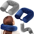 Miniatyrbild 1 av 7: 2-pack Resväska Nackkudde Twist Memory Foam Nackstöd Justerbar Nackkudde för Resor Flygplan för Nacke Böjbar Rullkudde för Haka, Axel Pa