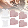 Miniatyrbillede 1 af 6: 2 sæt hjerteformede stof hjørne side bogmærker markør DIY lædervarer symateriale Pink