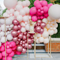 Pikkukuva 6 / 7: Kuuma pinkki ja punainen ilmapallokaari, 129 kpl eri kokoja 18 12 10 5 tuumaa Magenta ja metallinen punainen kukka ilmapallot Garland Arch Kit syntymäpäivä vuosipäivä Magenta and Metallic Red