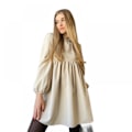 Pikkukuva 2 / 3: Ruffle Chiffon Elegant Mini Short Skirt Dresses(Beige M)