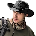 Miniatyrbillede 5 af 6: Solhatte til mænd og kvinder, spandhat UPF 50+ Boonie Hat sammenklappelig UV-beskyttelse Vandring Strandfiskeri Sommer Safari green Camo