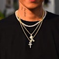Miniatyrbillede 2 af 6: Krone Initial A-Z Halskæde, Iced Out Bogstav Vedhæng med 22-24 Tommer Kæde, Mænd Kvinder Bling Hip Hop Alfabet Navn Smykker Gave Store Initialer Halskæder A 18K Gold