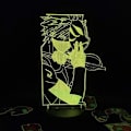 Miniatyrbild 3 av 7: Naruto Kakashi Uchiha Sasuke 3D Illusionslampa Nattlampa Smart Touch, RGB-effekt USB-kabeldriven Kreativ 3D Japansk Animelampa