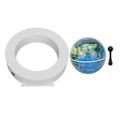 Miniatyrbilde 9 av 10: Magnetisk svevende globus hvit innebygd LED-lys frostet tekstur 3,3 tommer 12V 1A magnetisk svevende globus ornament for leketøy