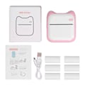 Miniatyrbillede 1 af 10: Termisk printer Bluetooth direkte forbindelse USB opladning 203DPI 1000mAh bærbar mini billedprinter med pink printpapir