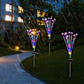 Miniatyrbild 9 av 9: Solcellslampor för trädgård 8 huvud vattentäta flexibla grenar automatisk färgväxlande RGB solcellslampa för innergårdsfest