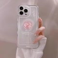 Miniatyrbild 7 av 7: Kompatibel med iPhone-fodral, Sött 3D Rosa Rosett Smalt Genomskinligt Estetiskt Design Kvinnor Flickor Glittrande Skyddande Telefonfodral för iPhone iPhone Xs max