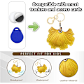 Miniatyrbillede 3 af 6: Læder nøgleringholder etui kompatibel med Apple AirTag, sød beskyttende Air Tag cover med nøglering, anti-scratch finder GPS tracker etui til Ginkgo Leaf