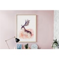 Miniatyrbild 6 av 6: Katter, Flamingos och Älg Väggkonst Canvas Tryck Affisch, Enkelt Mode Vattenfärg