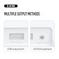 Miniatyrbillede 10 af 10: Trådløs opladningsstation 15W 3 i 1 trådløs telefonoplader med Bluetooth-højttaler Digitalt vækkeur White