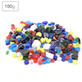 Miniatyrbild 3 av 9: Millefiori glas blandad färg termisk smältning färgad glasyr för dekoration smält glas block kit 100g